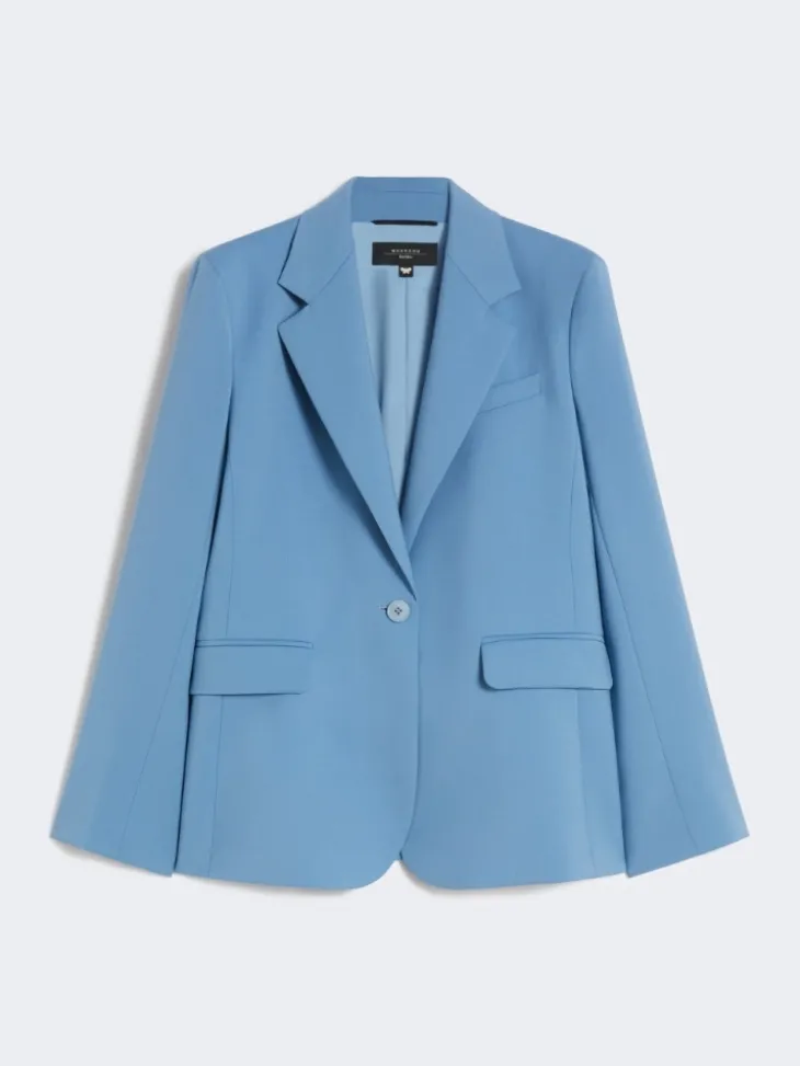 Stretch wool blazer - LIGHT BLUE