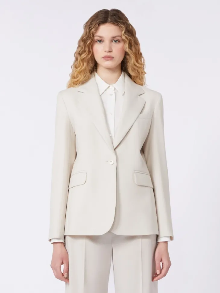 Stretch wool blazer - SAND