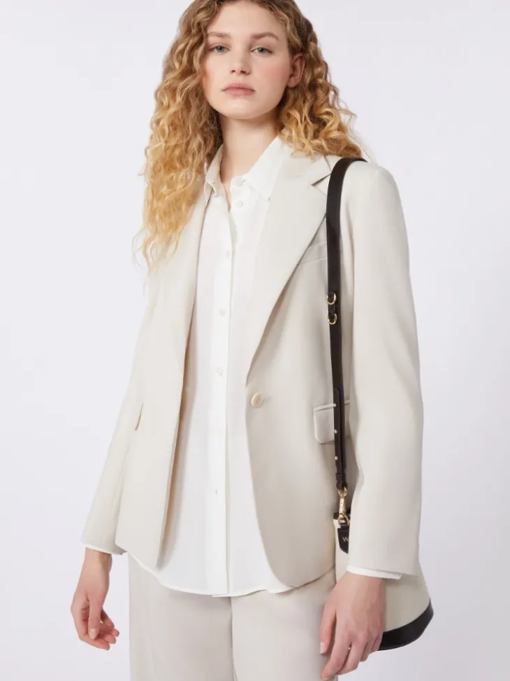 Stretch wool blazer - SAND