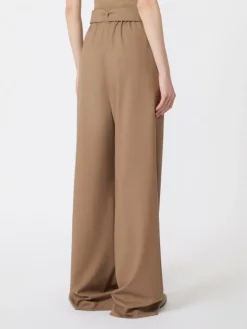 Stretch wool cloth trousers - HAZELNUT BROWN