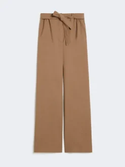 Stretch wool cloth trousers - HAZELNUT BROWN