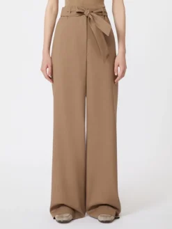 Stretch wool cloth trousers - HAZELNUT BROWN