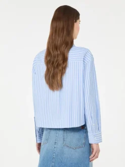 Striped cotton Oxford shirt - LIGHT BLUE