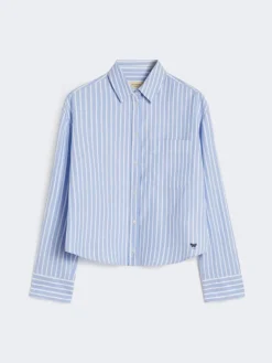 Striped cotton Oxford shirt - LIGHT BLUE
