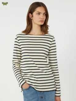 Striped cotton T-shirt - IVORY