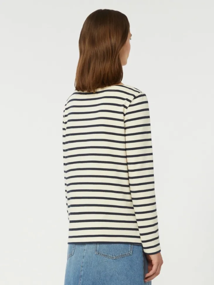 Striped cotton T-shirt - IVORY
