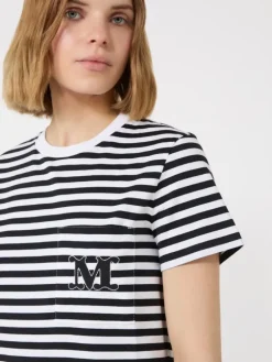 Striped jersey T-shirt - BLACK