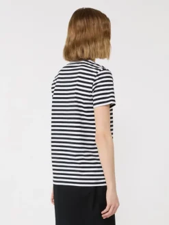 Striped jersey T-shirt - BLACK