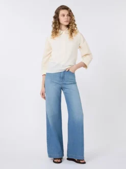 Striped linen canvas shirt - LIGHT YELLOW