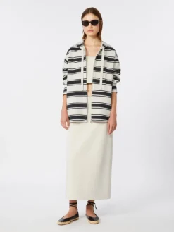 Striped scuba jersey sweatshirt - ULTRAMARINE