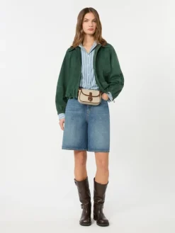 Suede jacket - DARK GREEN