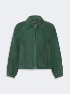 Suede jacket - DARK GREEN