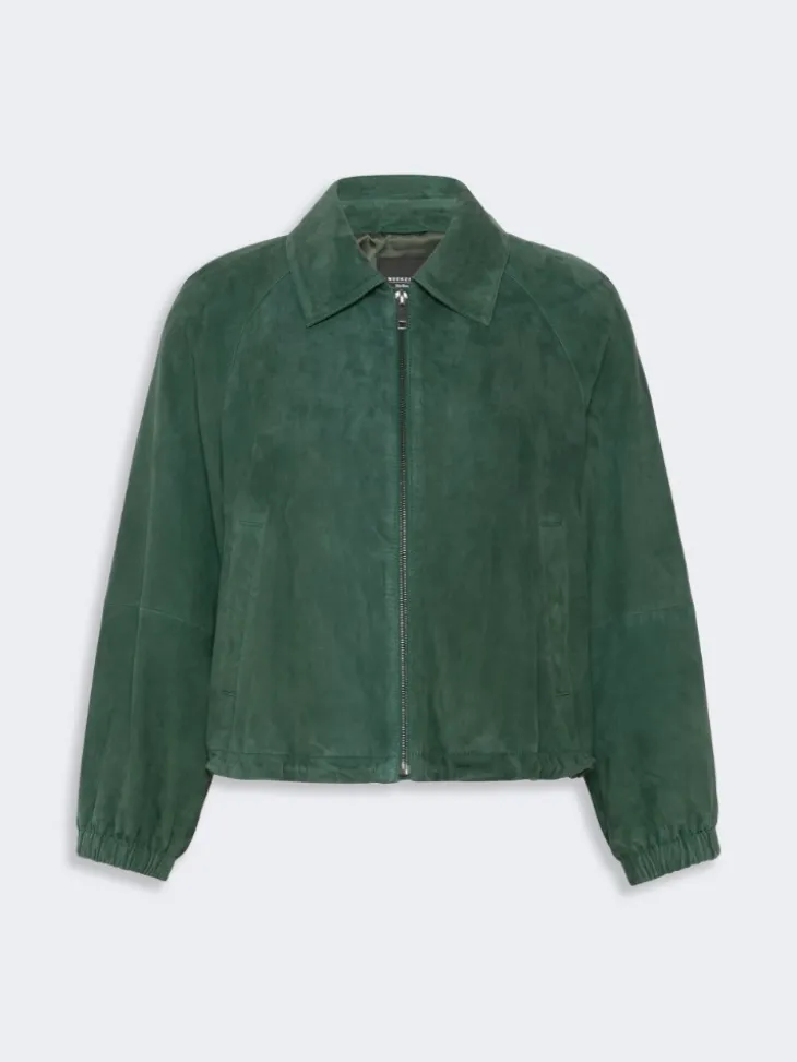 Suede jacket - DARK GREEN