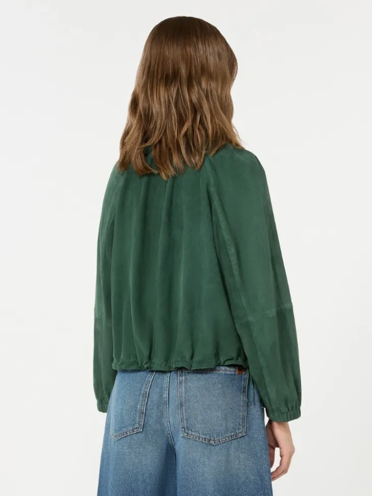 Suede jacket - DARK GREEN
