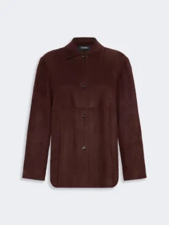 Suede jacket - DARK RED