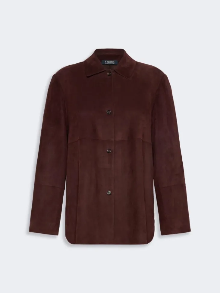 Suede jacket - DARK RED