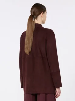 Suede jacket - DARK RED