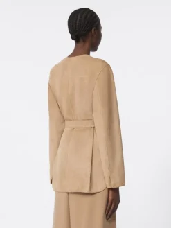 Suede jacket - HAZELNUT BROWN