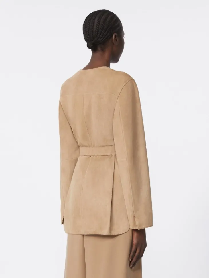 Suede jacket - HAZELNUT BROWN