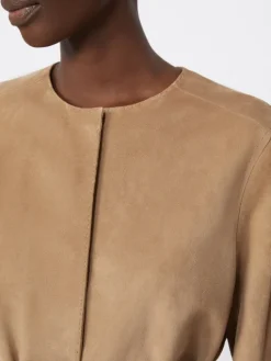 Suede jacket - HAZELNUT BROWN
