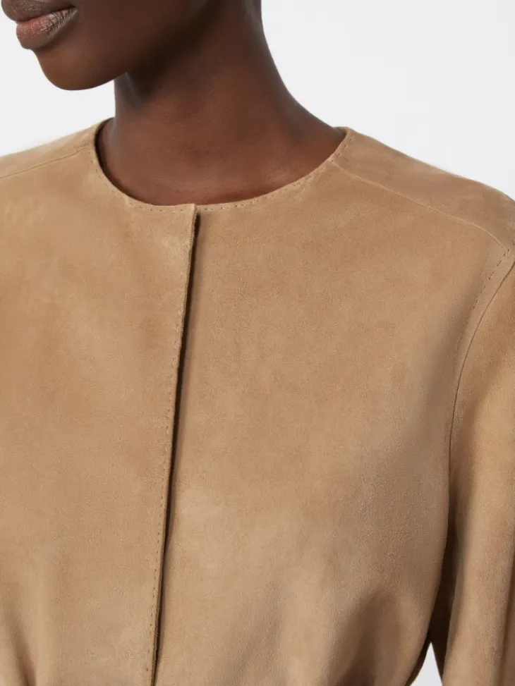 Suede jacket - HAZELNUT BROWN