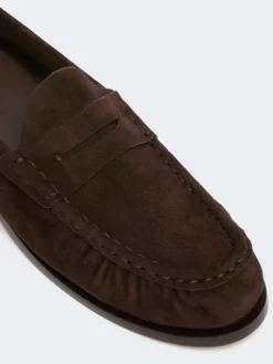 Suede loafers - DARK BROWN