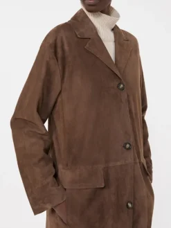 Suede overcoat - BROWN