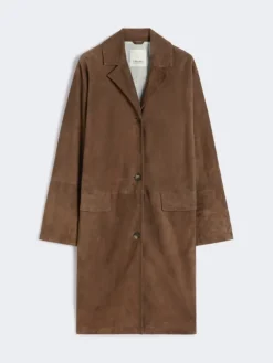 Suede overcoat - BROWN