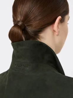 Suede shirt jacket - GREEN
