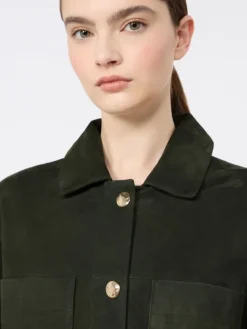 Suede shirt jacket - GREEN