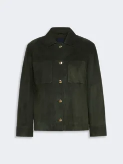 Suede shirt jacket - GREEN