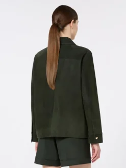 Suede shirt jacket - GREEN