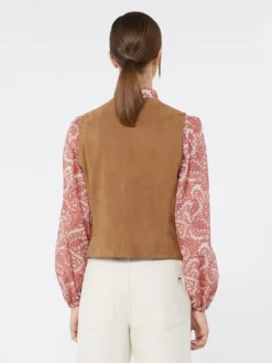 Suede waistcoat - BROWN