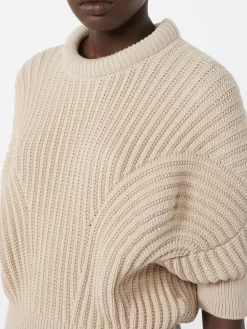 Sunburst-patterned cotton-blend sweater - BEIGE
