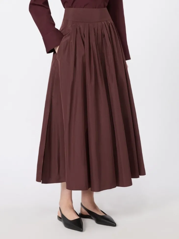 Taffeta pleated skirt - BORDEAUX