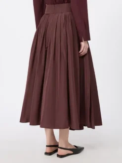 Taffeta pleated skirt - BORDEAUX