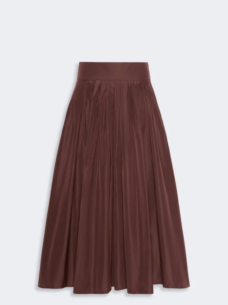 Taffeta pleated skirt - BORDEAUX