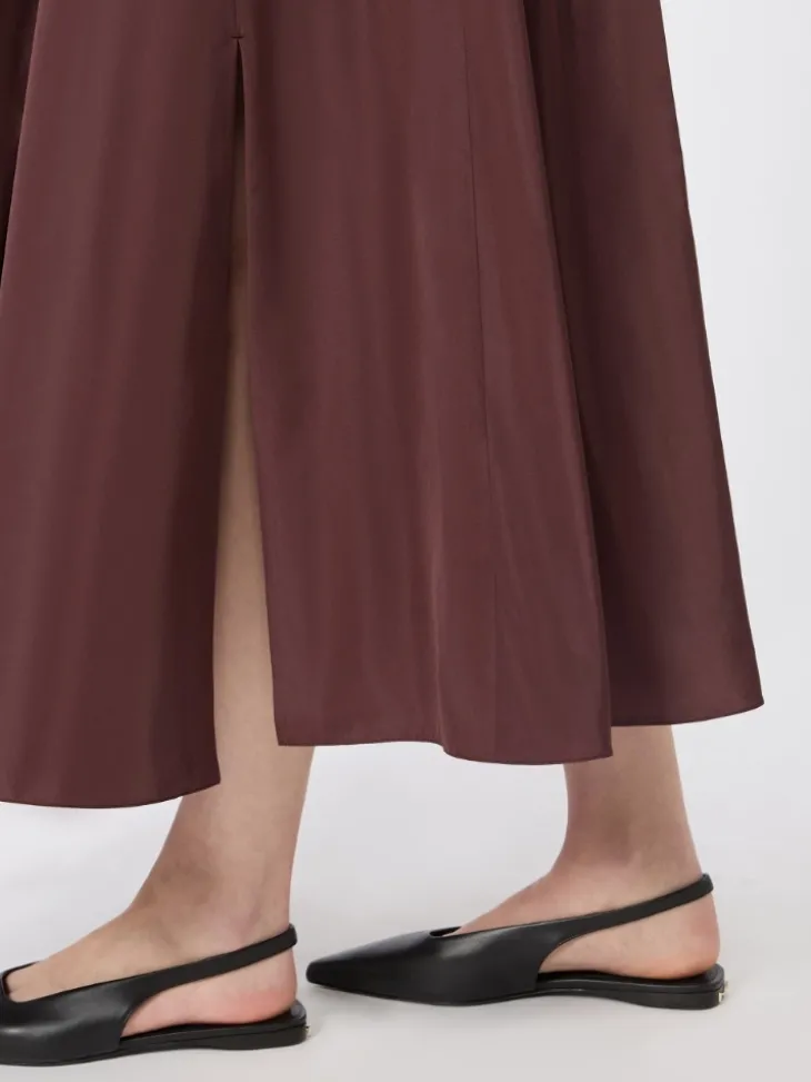 Taffeta pleated skirt - BORDEAUX