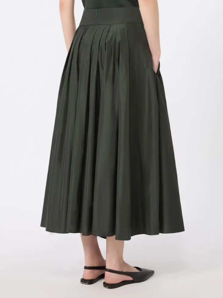 Taffeta pleated skirt - DARK GREEN