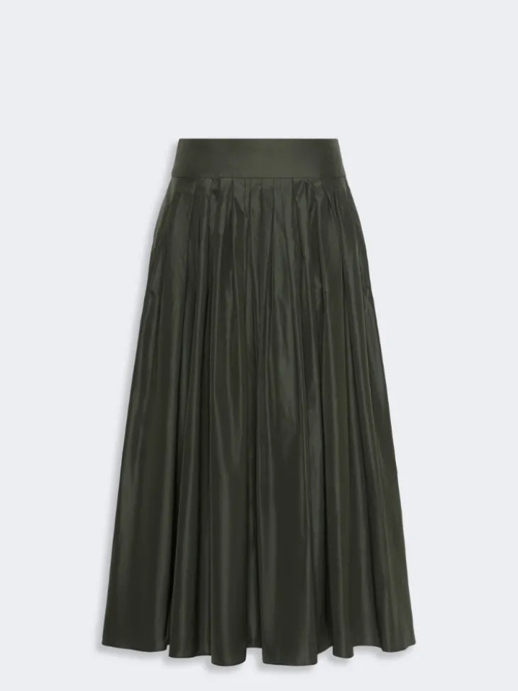Taffeta pleated skirt - DARK GREEN