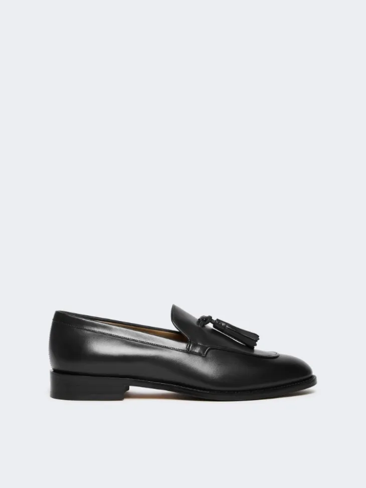 Tasselled leather loafers - BLACK