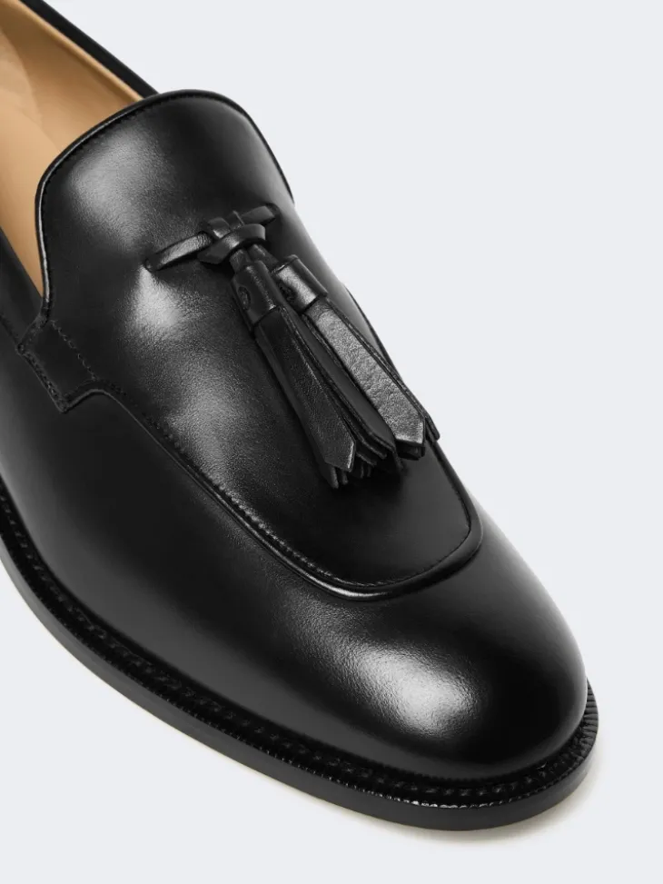 Tasselled leather loafers - BLACK