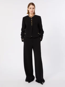 Technical cady crew-neck jacket - BLACK