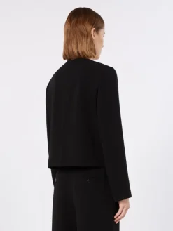 Technical cady crew-neck jacket - BLACK