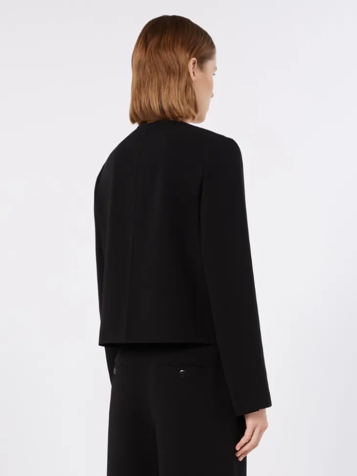 Technical cady crew-neck jacket - BLACK