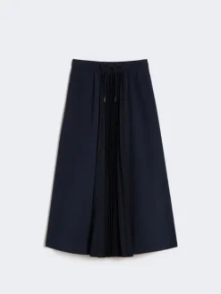 Technical fabric and jersey skirt - NAVY