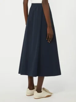 Technical fabric and jersey skirt - NAVY