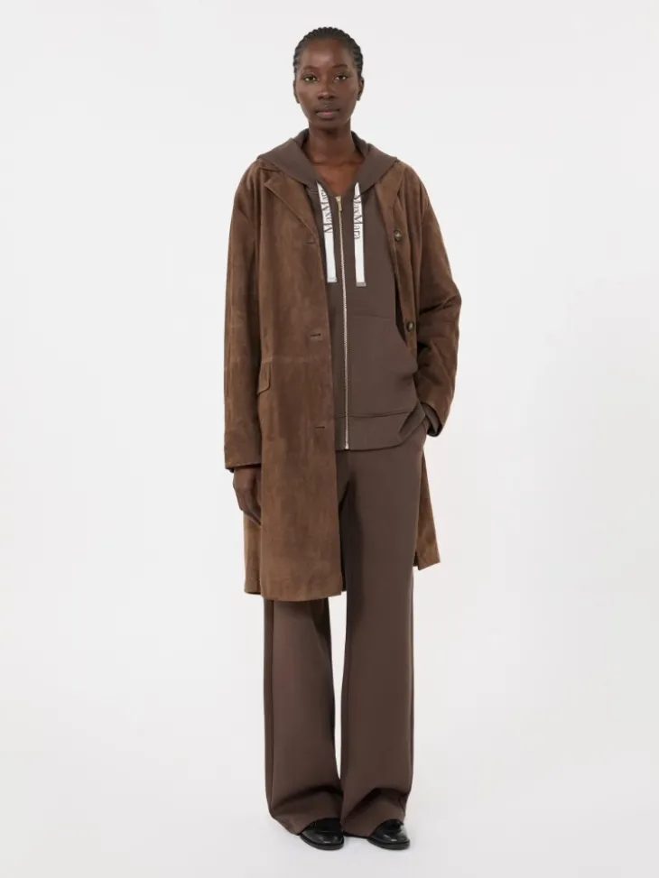 Technical jersey zip-up sweatshirt - CHOCOLATE