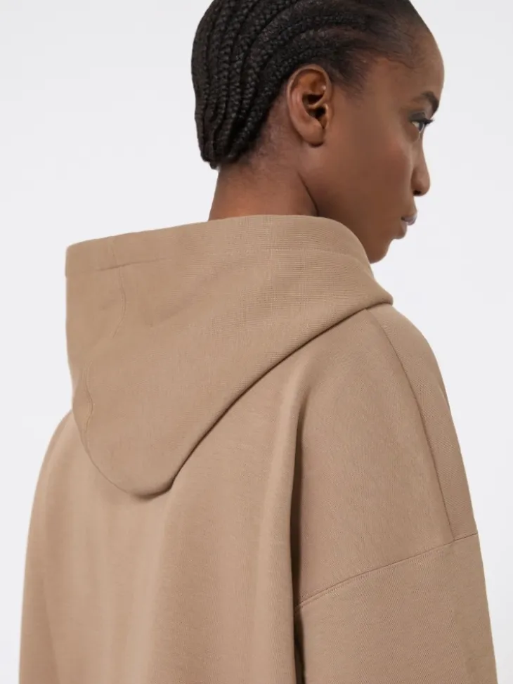 Technical jersey zip-up sweatshirt - CAMEL