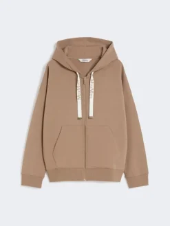 Technical jersey zip-up sweatshirt - CAMEL